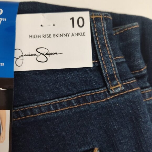 Jessica Simpson High Rise Skinny Ankle Jeans Women's Size 10 Blue - Picture 3 of 5